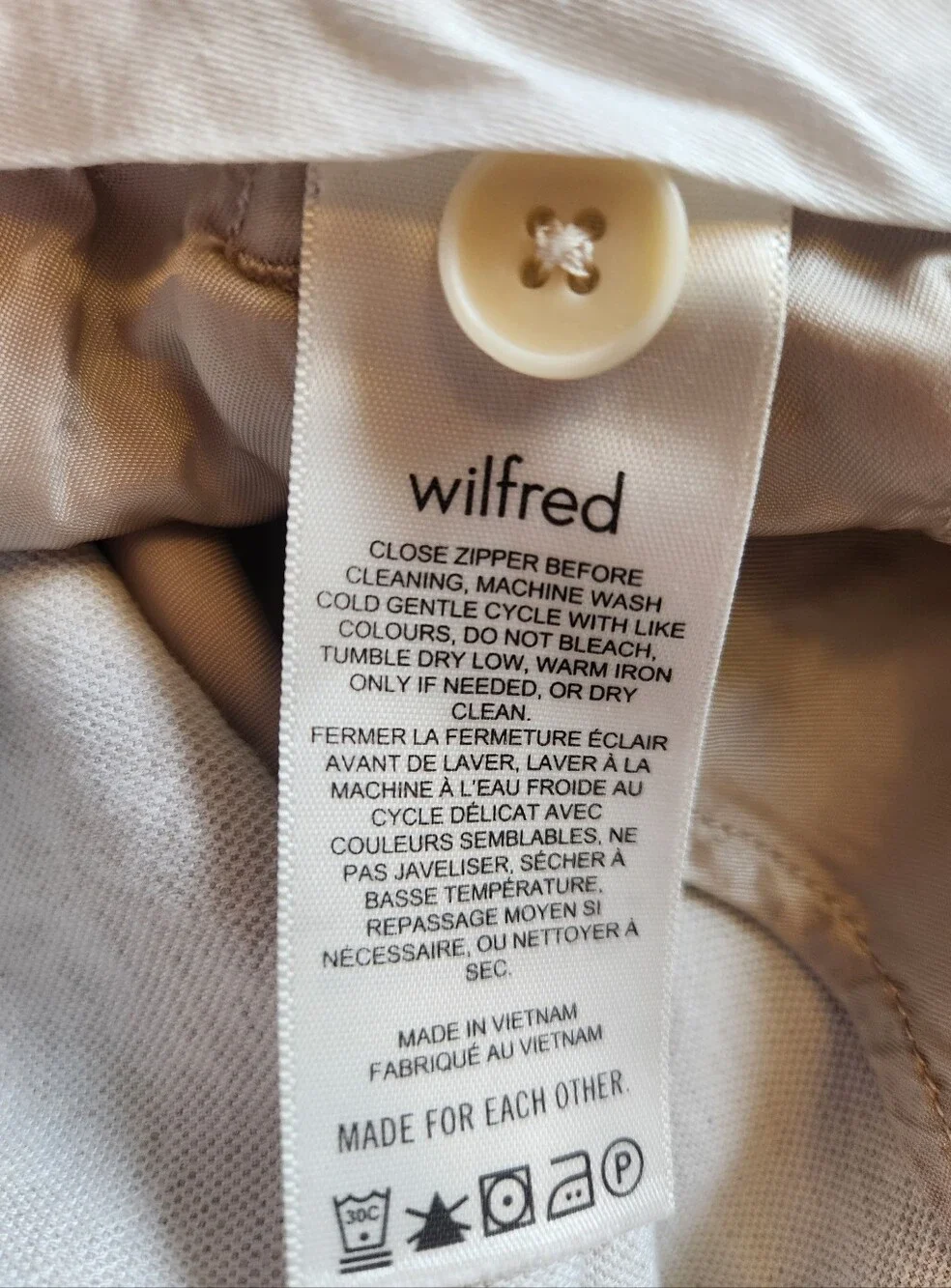 ARITZIA WILFRED THE EFFORTLESS PANT CROPPED ECRU CRUISE LINEN SIZE 2